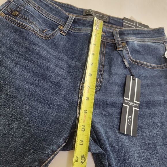 $119 NEW LIVERPOOL Kingston Modern Straight Leg INDIGO Cool Max Jeans 32 NWT - Picture 5 of 11